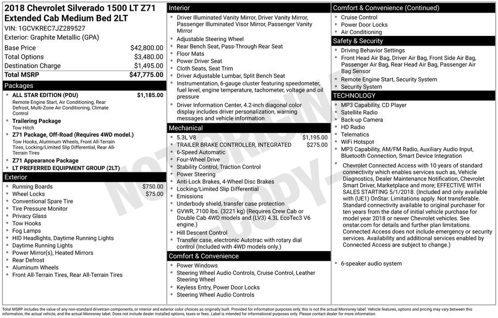 chevrolet silverado 1500 2018 1GCVKREC7JZ289527 image chevrolet silverado 1500 2018 1GCVKREC7JZ289527 image